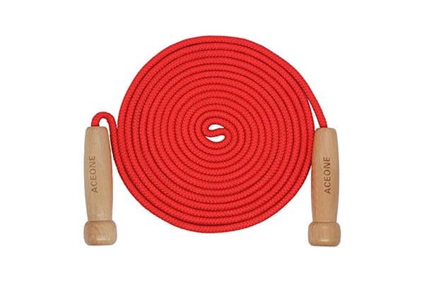 16 FT Long Jump Rope for Kids, 1 Pack Double Dutch Skipping Rope with Wooden Handle