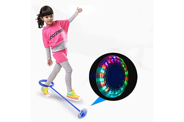 2 Pack Foldable Sports Swing Ball, Flashing Jumping Ring Children Colorful Ankle Skip Jump Ropes Fat Burning Game