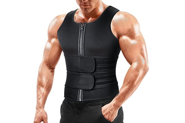 A+ Choice Sauna Vest Waist Trainer for Men - Mens Sauna Suit Double Sweat Belt Body Shaper for Belly Fat Slimming Gym Workout