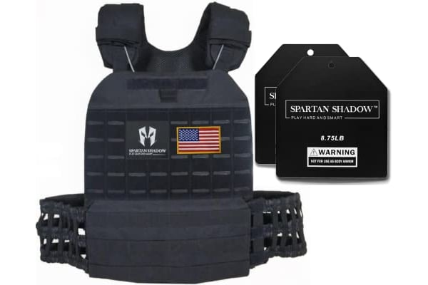 Adjustable Weighted Vest - 20 LB Weighted Vest. Weight vest with plates. Training vest.