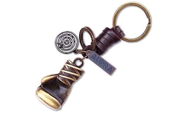 AuPra Boxing Glove KeyRing Gift Men Leather MMA UFC Muay Thai Fighter KeyChain