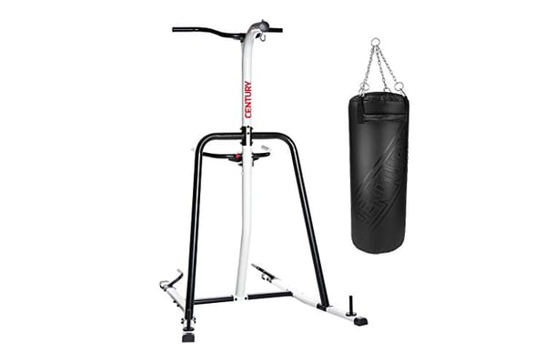 Century Oversized 100 Pound Heavy Bag with Fitness Training Station Bag Stand