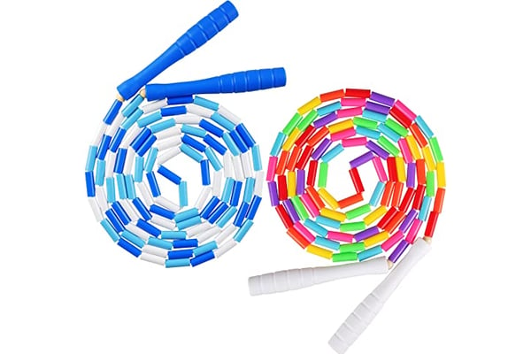 Fezog 2 Pack Rainbow Segmented Skipping Rope for Kids Adults