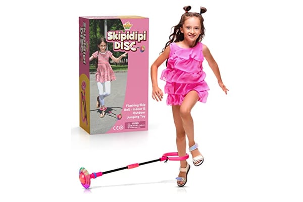 IPIDIPI TOYS Skip It Ankle Toy Pink Flashing Retro Skipit Toy Hopper Ball