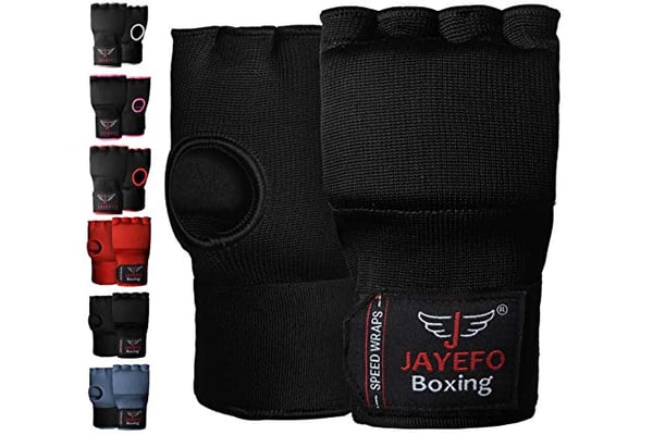 Jayefo Padded Inner Gloves for Boxing - Elastic Hand Wraps with Training Gel
