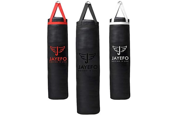 Jayefo Sports 100 lb Punching Bag for MMA, Karate, Judo, Muay Thai, Kickboxing, Self Defense Training - 4FT - Red