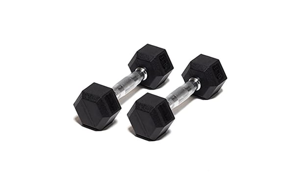 Living.Fit Rubber Encased Hex Dumbbell Hand Weights