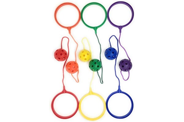 Nickanny's Multicolored Sports Swing Ball Ankle Jump Rope Set of 6