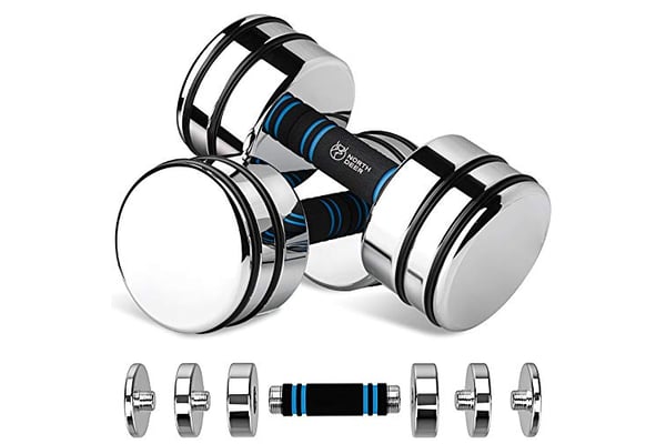 Northdeer Ultracompact & Adjustable Chrome Dumbbell with Foam Handles