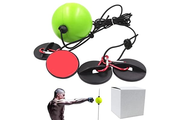 PCUORLEORS Double End Punching Ball with Boxing Reflex Ball, Pump, Headband