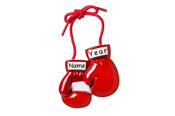 Personalized Red Boxing Gloves Christmas Tree Ornament 2022