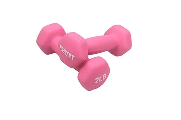 POWERT HEX Neoprene Dumbbell |Coated Colorful Hand Weights in Pair