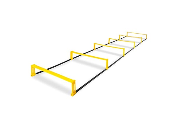 ProsourceFit Raised Speed & Agility Ladder with 6 Collapsible Hurdles