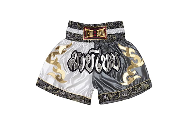 SIAMKICK Classic Muay Thai Shorts (Gold/Beige, XX-Large)