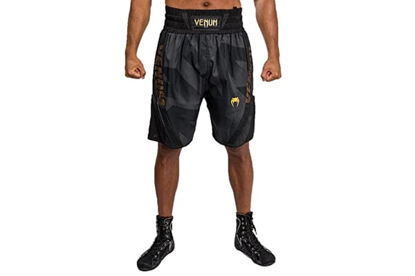 Venum Standard Razor Boxing Shorts (Black/Gold, Large)