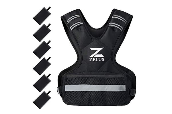 ZELUS Weighted Vest for Men and Women | 20-32lb Vest with 6 Ironsand Weights for Home Workouts